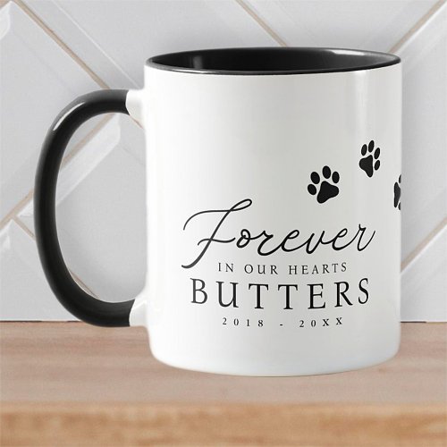 Pet Memorial Forever in our Hearts Modern Chic Mug
