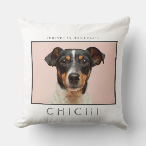 Pet Memorial Forever in Our Hearts Photo Throw Pillow