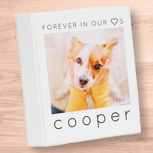 Pet Memorial Forever in our Hearts Simple Photo Mini Binder