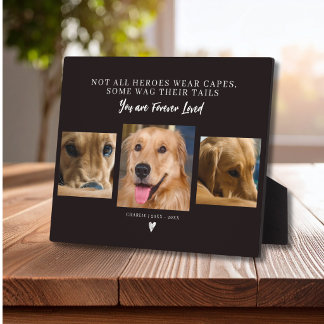 Pet Memorial Forever Loved 3 Photo Collage Plaque