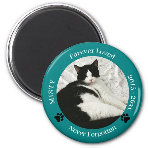 Pet Memorial Forever Loved Cat Photo Keychain Magn Magnet