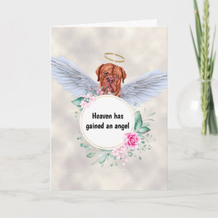 Pet memorial French mastiff dog angel wings poem Card