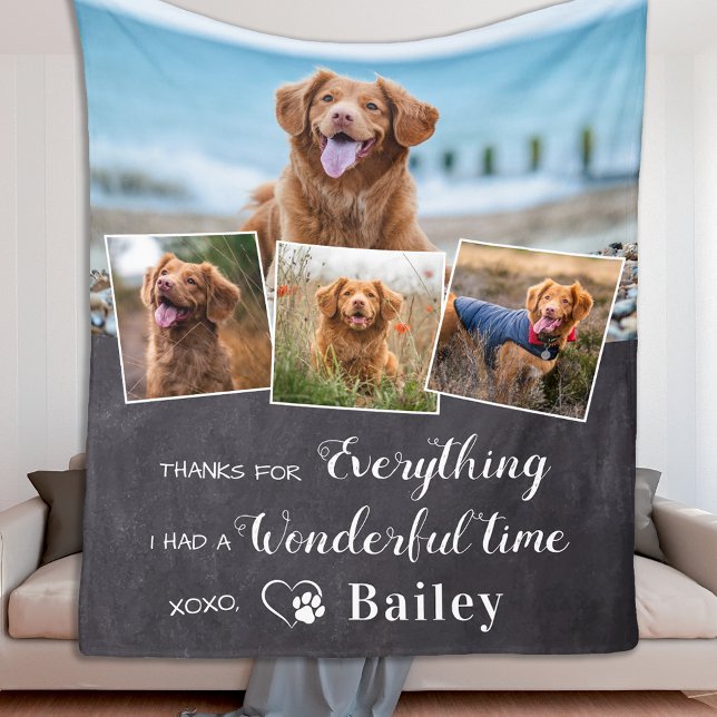 Pet Memorial From The Dog 4 Photo Keepsake Fleece  Blanket (Creator Uploaded)