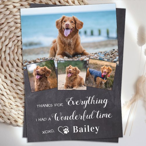 Pet Memorial From The Dog Custom 4 Photo Collage Thank You Card