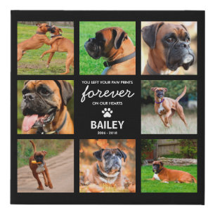 Pet Memorial Gift   In Loving Memory 8 Photo Faux Canvas Print