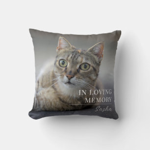 Pet Memorial Gift In Loving Memory Cat Photo Throw Pillow