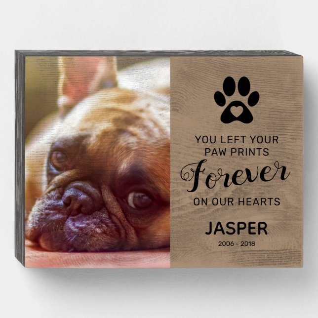Pet Memorial Gift | In Loving Memory Wooden Box Sign (Front Horizontal)