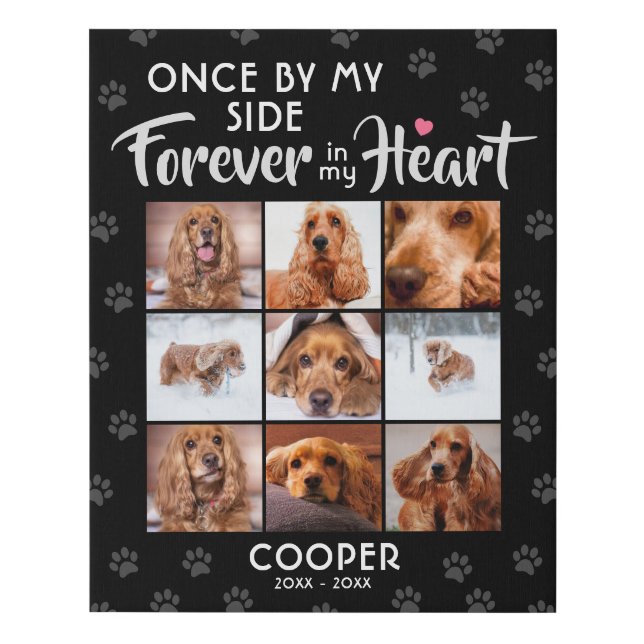 Pet Memorial Gift Paw Print Pattern Photo Collage (Front)