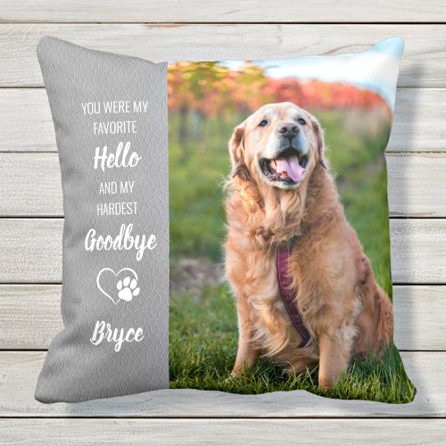 Pet Memorial Gift Personalized Dog Photo Throw Pillow