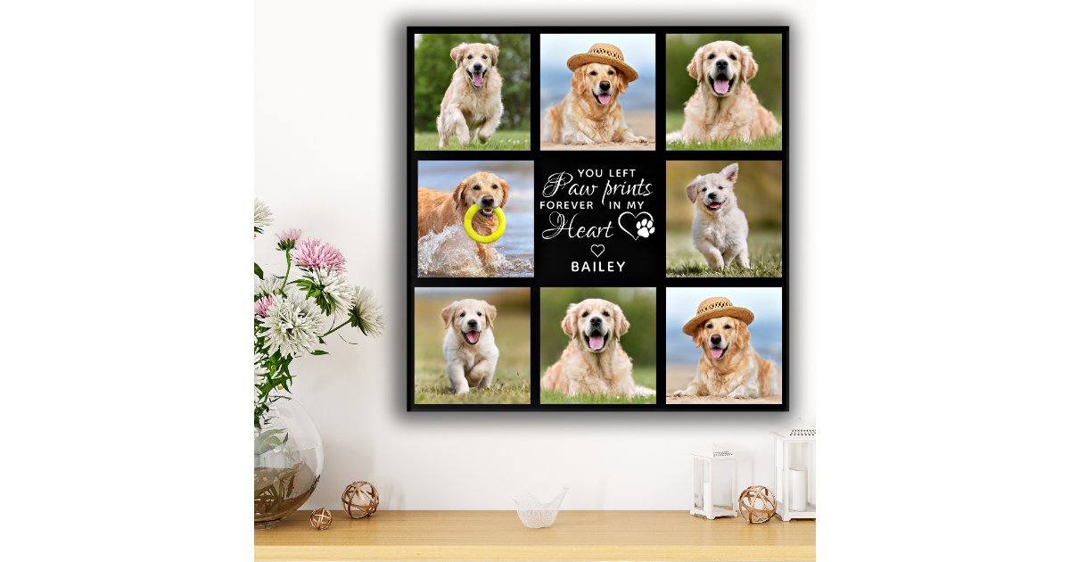 Pet Memorial Gift Personalized Pet Loss Keepsake Faux Canvas Print | Zazzle