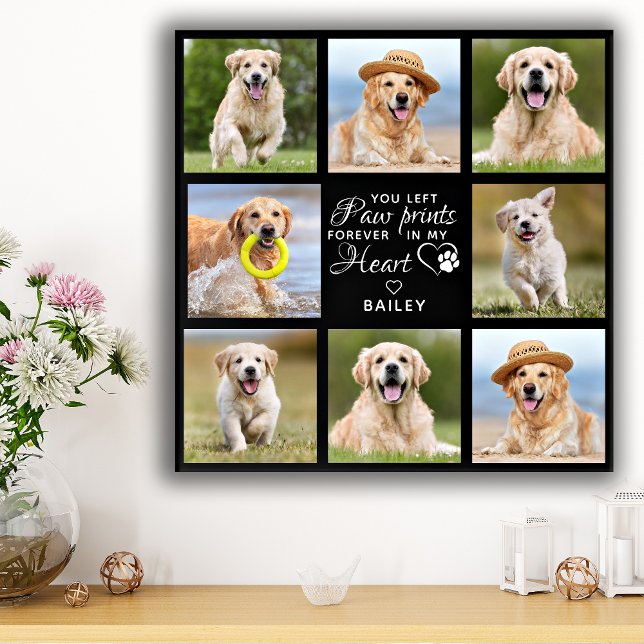 Pet Memorial Gift Personalized Pet Loss Keepsake Faux Canvas Print (Creator Uploaded)