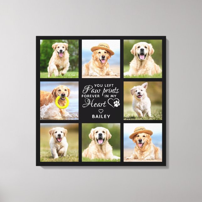 Pet Memorial Gift Personalized Pet Loss Photo Canvas Print (Front)