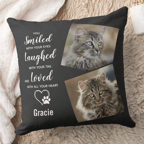 Pet Memorial Gift _ Personalized Remembrance Photo Throw Pillow