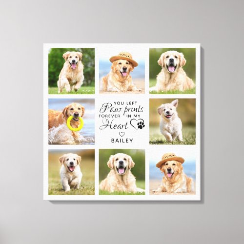 Pet Memorial Gift Pet Loss Keepsake Photo Collage Canvas Print