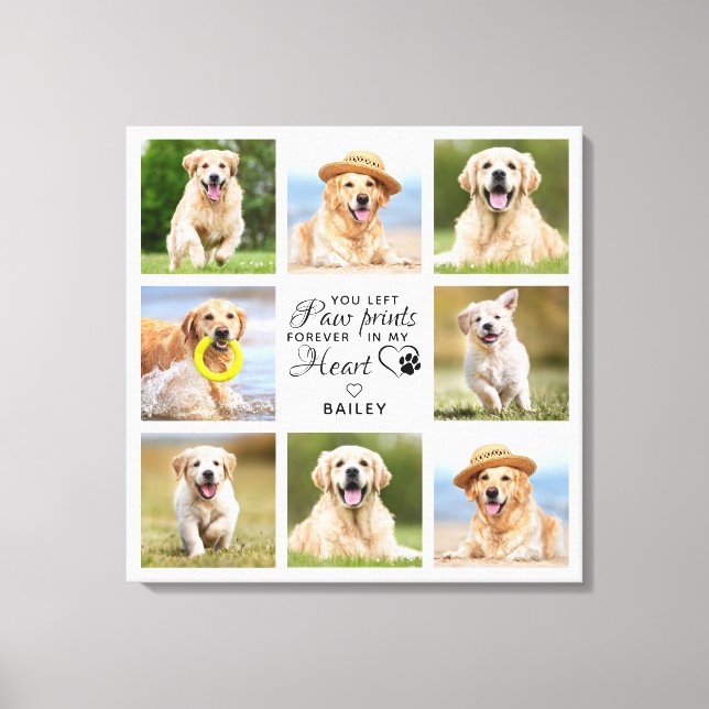 Pet Memorial Gift Pet Loss Keepsake Photo Collage Canvas Print (Front)