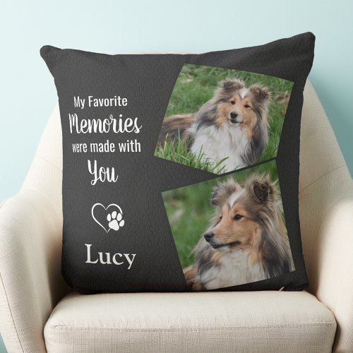 Pet Memorial Gift _ Pet Loss Remembrance Dog Photo Throw Pillow