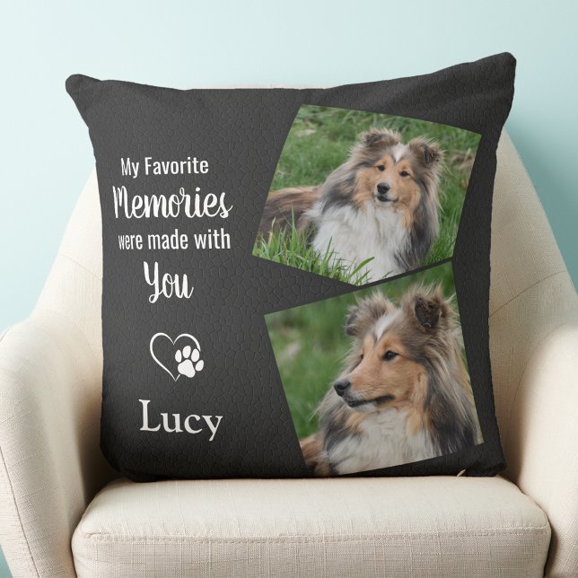 Pet Memorial Gift - Pet Loss Remembrance Dog Photo Throw Pillow (Creator Uploaded)