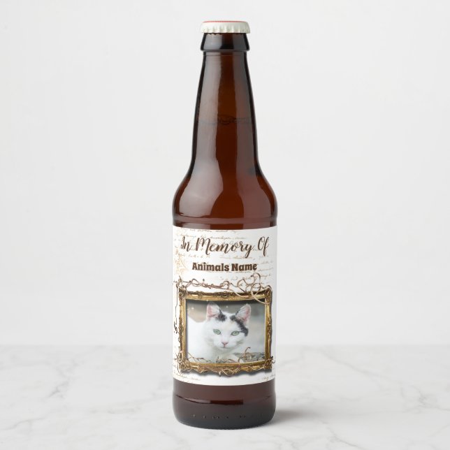 Pet memorial gifts | Personalized Beer Bottle Label (Front)