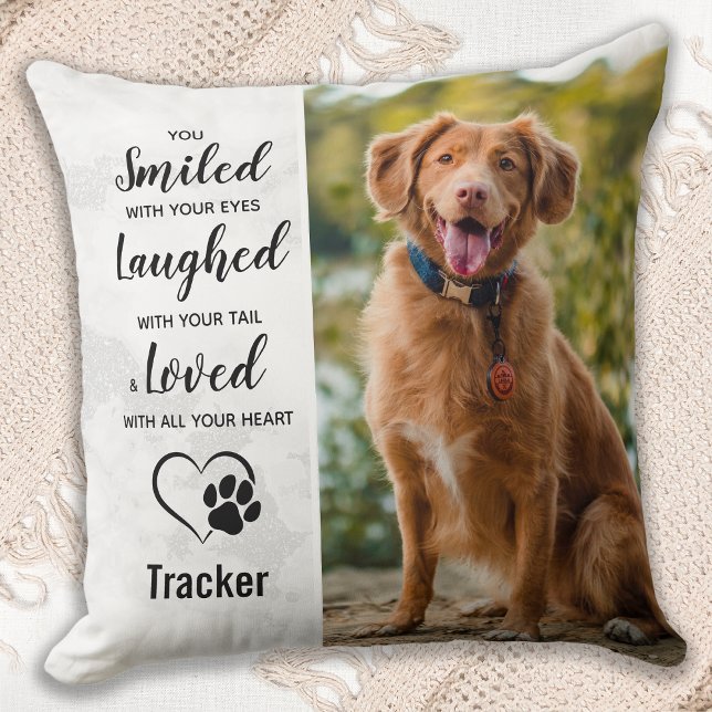 Pet Memorial Gifts Pet Loss Keepsake Custom Dog Throw Pillow (Creator Uploaded)