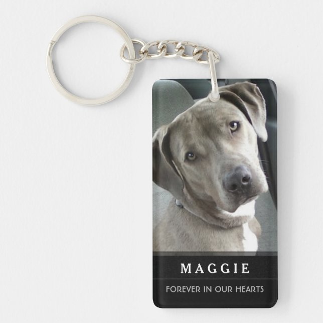 Pet Memorial God Saw Her Getting Tired Poem-Female Keychain (Front)