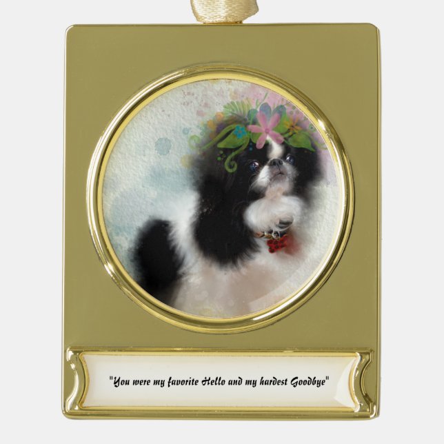 Pet Memorial Gold Plated Banner Ornament (Front)