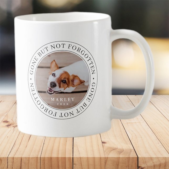 Pet Memorial Gone But Not Forgotten Modern Photo Coffee Mug (Creator Uploaded)
