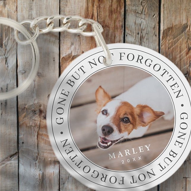 Pet Memorial Gone But Not Forgotten Modern Photo Keychain (Creator Uploaded)