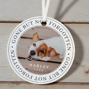 Pet Memorial Gone But Not Forgotten Modern Photo Metal Ornament