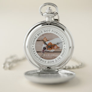 Pet Memorial Gone But Not Forgotten Modern Photo Pocket Watch