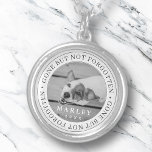 Pet Memorial Gone But Not Forgotten Modern Photo Silver Plated Necklace<br><div class="desc">This simple and classic design is composed of serif typography and add a custom photo. "Gone But Not Forgotten"</div>