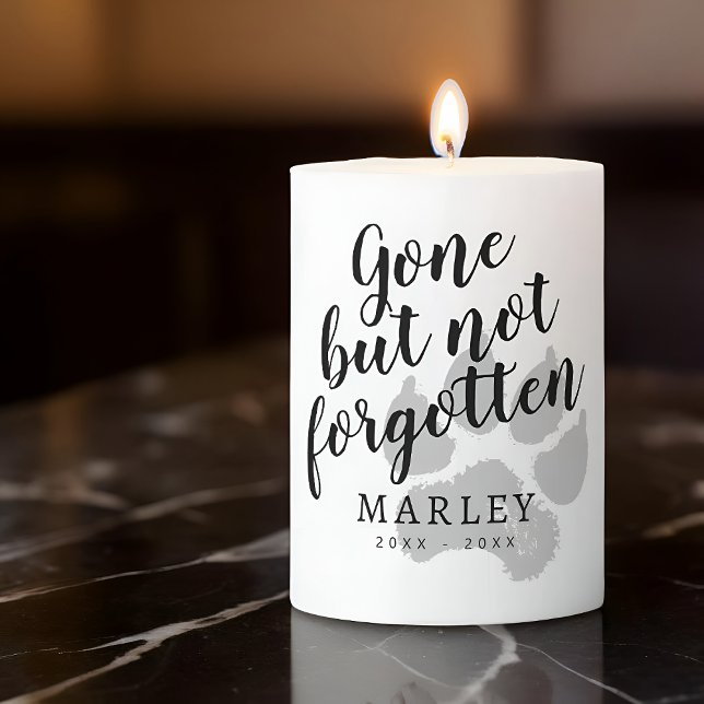 Pet Memorial Gone But Not Forgotten Modern Pillar Candle (Creator Uploaded)