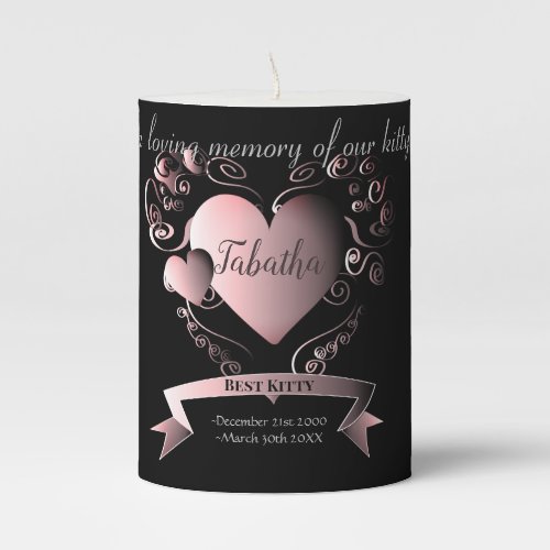 Pet Memorial Heart Frame Pillar Candle