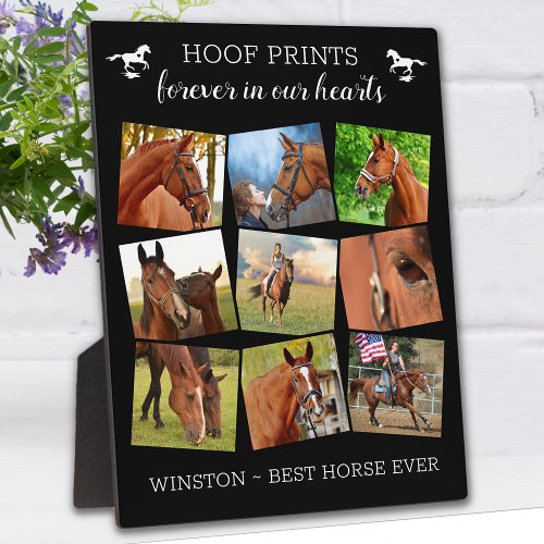 Pet Memorial Hoof Prints Horse Photo Collage Plaque