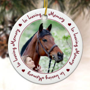 Pet Memorial Horse Photo In Loving Memory  Ceramic Ornament