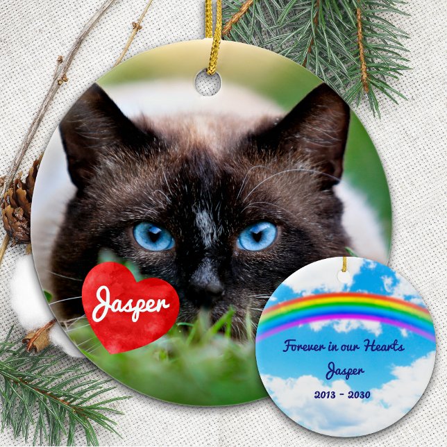 Pet Memorial In Loving Memory Cat Photo Ceramic Ornament (Creator Uploaded)