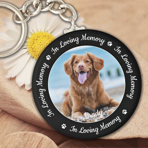 Pet Memorial In Loving Memory Dog Photo Keychain