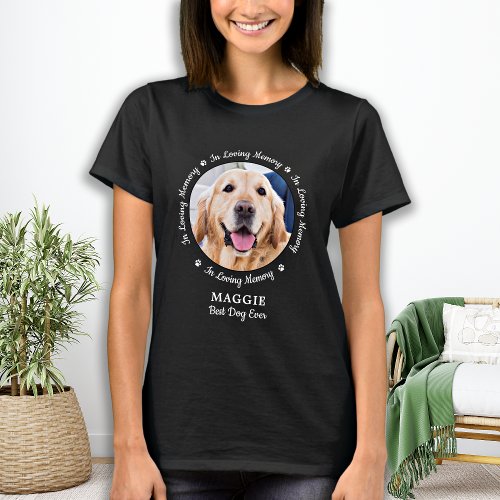 Pet Memorial In Loving Memory Dog Photo T_Shirt