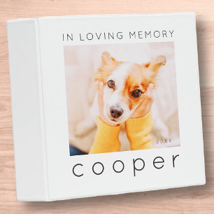 Pet Memorial In Loving Memory Modern Chic Photo 3 Ring Binder