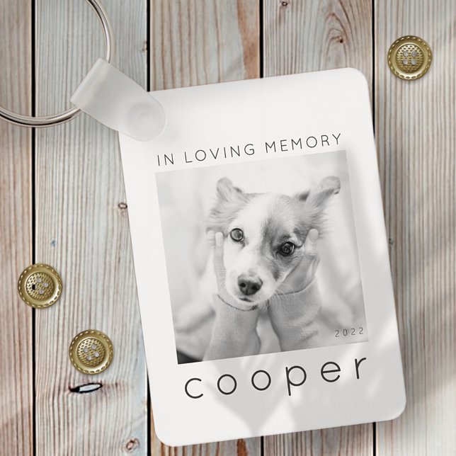 Pet Memorial In Loving Memory Modern Chic Photo Keychain (Creator Uploaded)