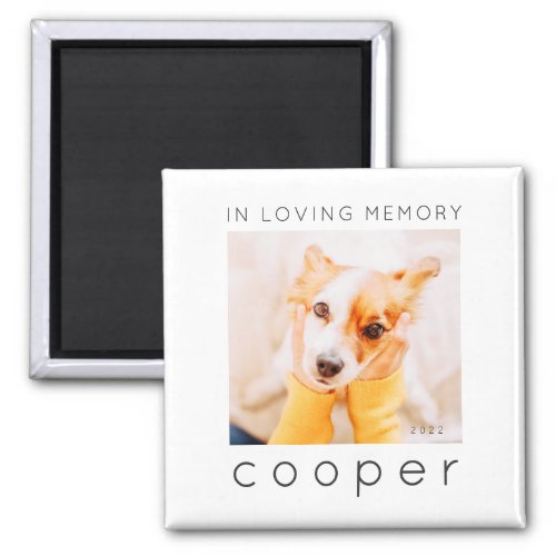 Pet Memorial In Loving Memory Modern Chic Photo Magnet