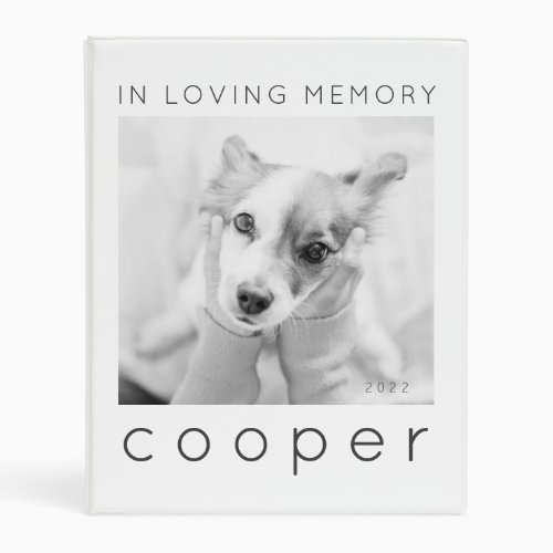 Pet Memorial In Loving Memory Modern Chic Photo Mini Binder