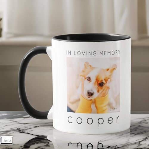 Pet Memorial In Loving Memory Modern Chic Photo Mug