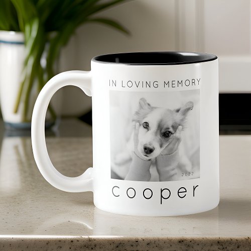 Pet Memorial In Loving Memory Modern Chic Photo Two_Tone Coffee Mug