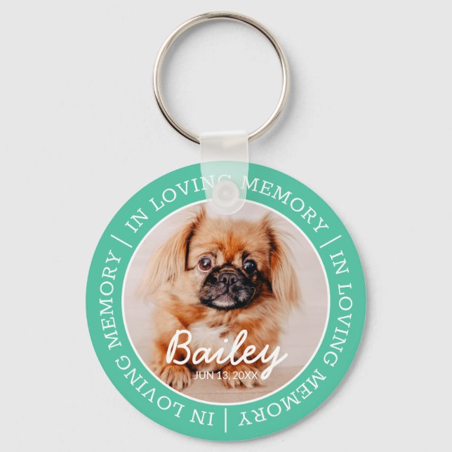 Pet Memorial In Loving Memory Modern Custom Photo Keychain (Front)