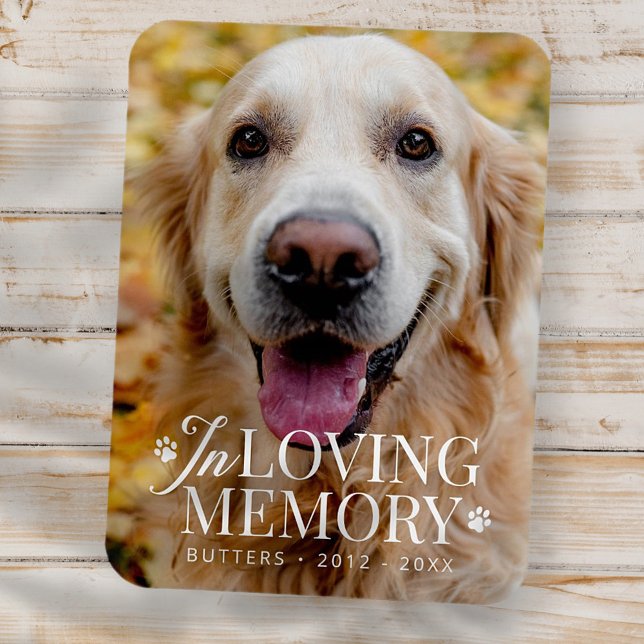 Pet Memorial In Loving Memory Modern Elegant Photo Magnet (Creator Uploaded)
