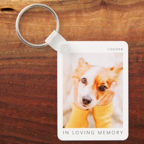 Pet Memorial In Loving Memory Modern Simple Photo Keychain