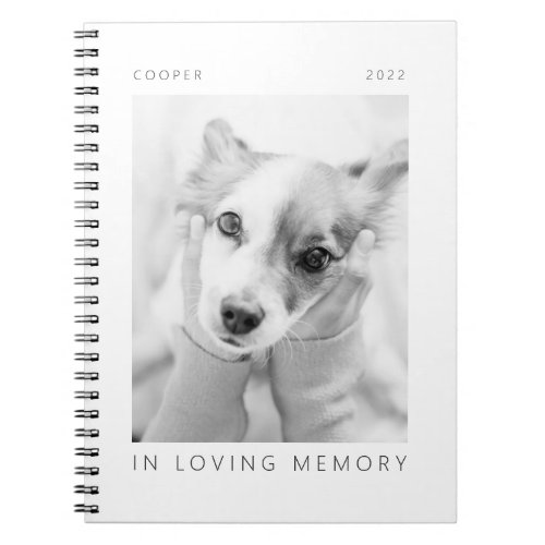 Pet Memorial In Loving Memory Modern Simple Photo Notebook