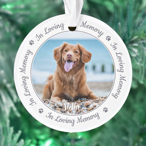 Pet Memorial In Loving Memory Ornament