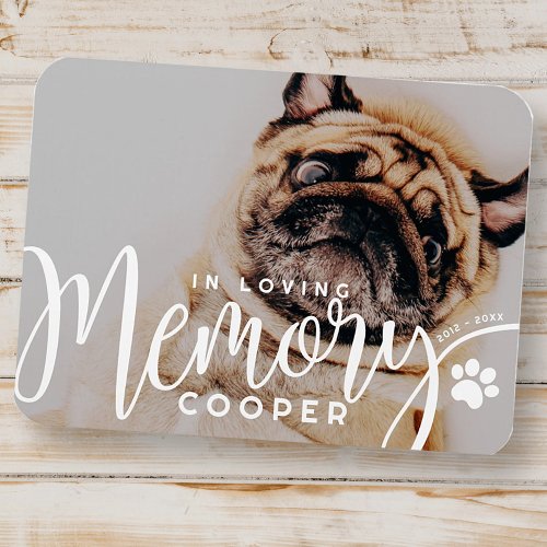 Pet Memorial In Loving Memory Paw Simple Modern Magnet