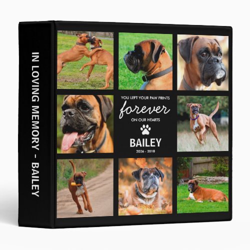 Pet Memorial  In Loving Memory Photo Album 3 Ring Binder